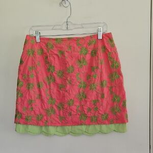 Vintage Lilly Pulitzer Embroidery Scallop Edge Skirt Size 10